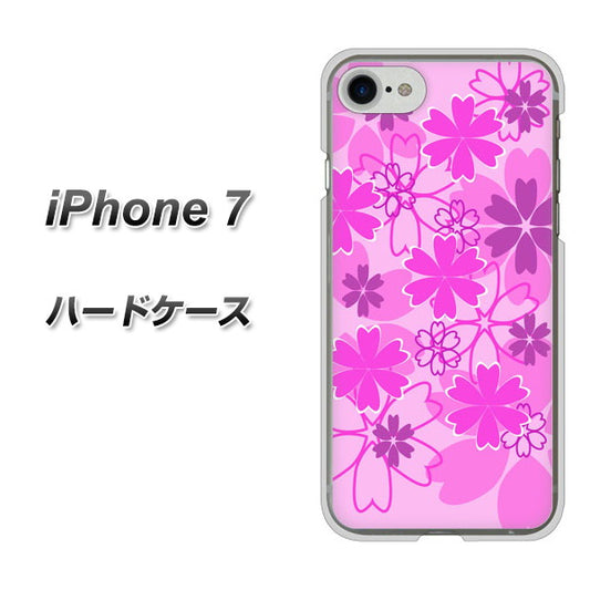 iPhone7 高画質仕上げ 背面印刷 ハードケース【VA961 重なり合う花 ピンク】