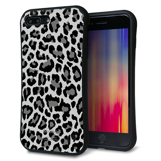 iPhone7 PLUS スマホケース 「SEA Grip」 グリップケース Sライン 【MA817 レオパード × グレー 】 UV印刷