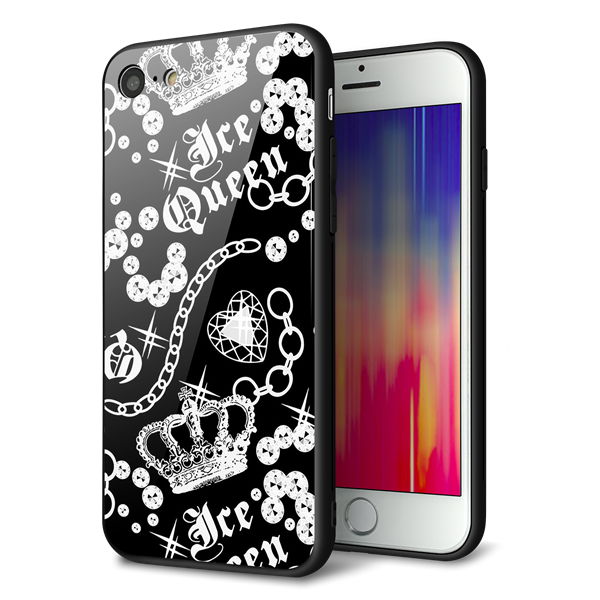 iPhone8 強化ガラス&TPUスマホケース ガラプリ【187 ゴージャス クラウン】