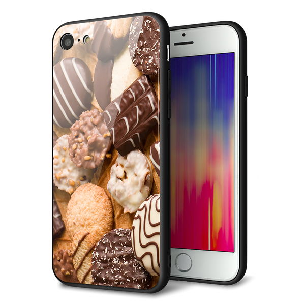 iPhone8 強化ガラス&TPUスマホケース ガラプリ【442 クッキー mix】