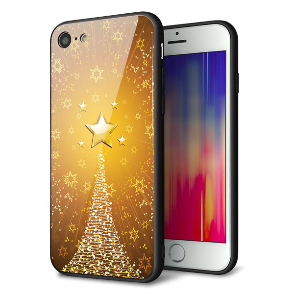 iPhone8 強化ガラス&TPUスマホケース ガラプリ【590 光の塔】
