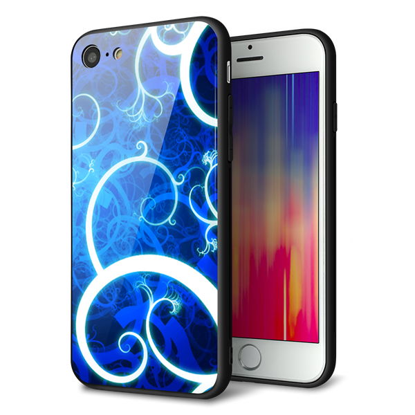 iPhone8 強化ガラス&TPUスマホケース ガラプリ【EK850 神秘の草】