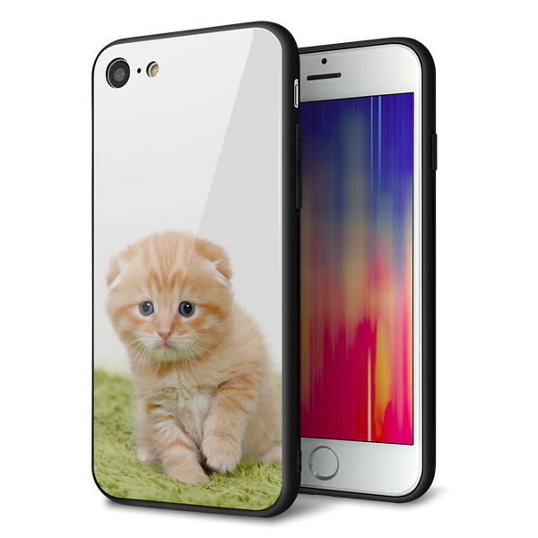 iPhone 8 強化ガラス&TPUスマホケース ガラプリ【VA802 ネコこっそり】