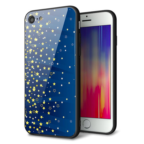 iPhone 8 強化ガラス&TPUスマホケース ガラプリ【VA842 満天の星空】