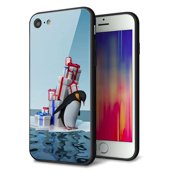 iPhone8 強化ガラス&TPUスマホケース ガラプリ【XA805 人気者は辛い…】