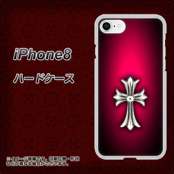 iPhone8 高画質仕上げ 背面印刷 ハードケース【249 クロスレッド】