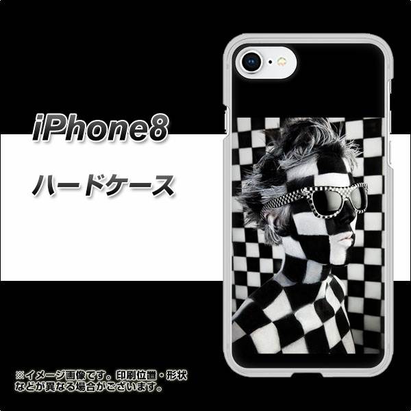 iPhone8 高画質仕上げ 背面印刷 ハードケース【357 bk&wh】