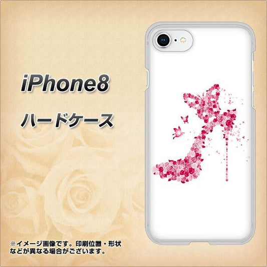 iPhone8 高画質仕上げ 背面印刷 ハードケース【387 薔薇のハイヒール】