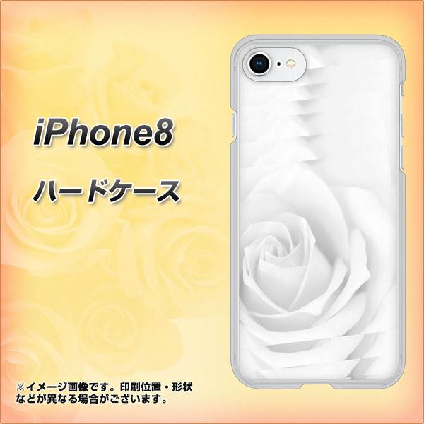 iPhone8 高画質仕上げ 背面印刷 ハードケース【402 ホワイトRose】