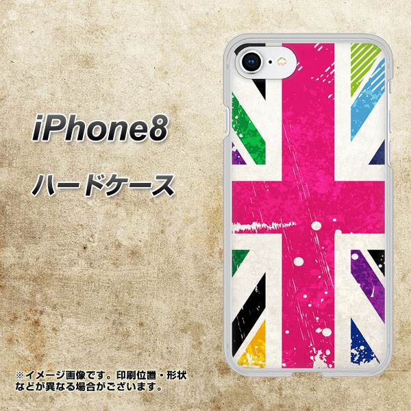 iPhone8 高画質仕上げ 背面印刷 ハードケース【SC806 ユニオンジャック ピンクビンテージ】