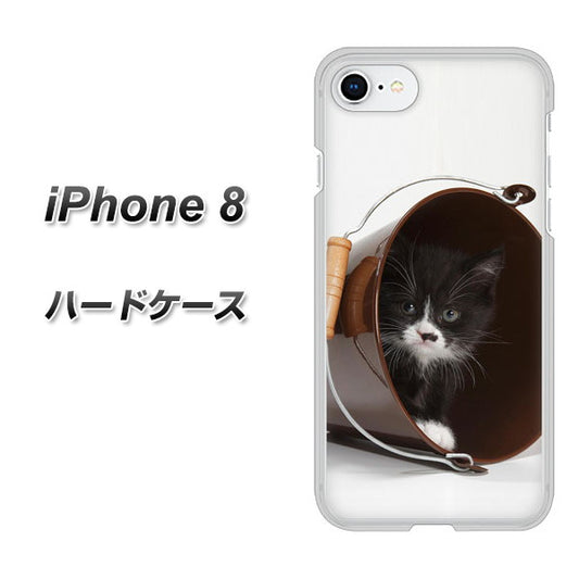 iPhone8 高画質仕上げ 背面印刷 ハードケース【VA800 ネコとバケツ】