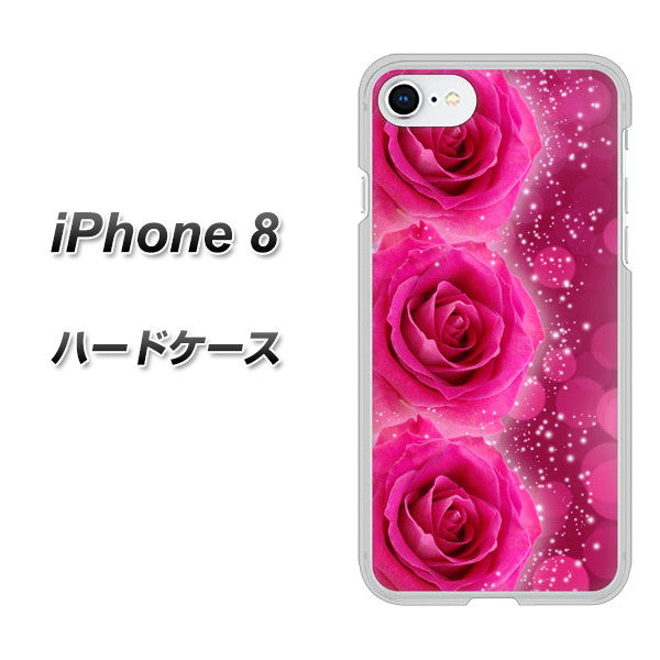 iPhone8 高画質仕上げ 背面印刷 ハードケース【VA815 3連のバラ】