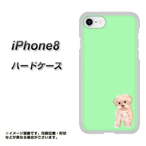 iPhone8 高画質仕上げ 背面印刷 ハードケース【YJ063 トイプードルアプリコット(グリーン)】