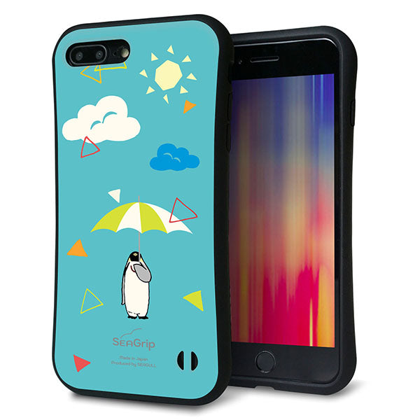 iPhone8 PLUS スマホケース 「SEA Grip」 グリップケース Sライン 【FD815 アニマルサマー ペンギン】 UV印刷