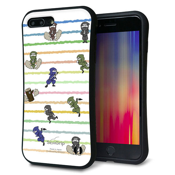 iPhone8 PLUS スマホケース 「SEA Grip」 グリップケース Sライン 【HA135 ニンジャ ブンシン カクレザト 】 UV印刷