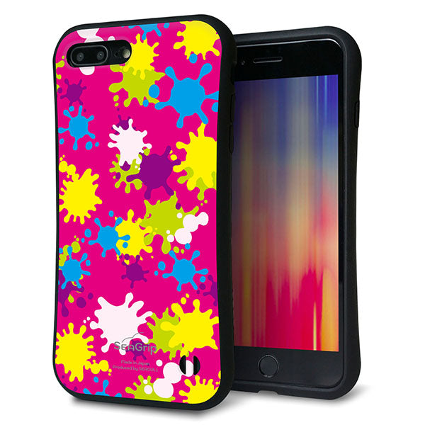 iPhone8 PLUS スマホケース 「SEA Grip」 グリップケース Sライン 【MA876 ペイントピンク】 UV印刷