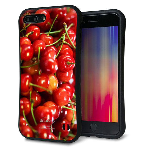 iPhone8 PLUS スマホケース 「SEA Grip」 グリップケース Sライン 【MA883 チェリー】 UV印刷