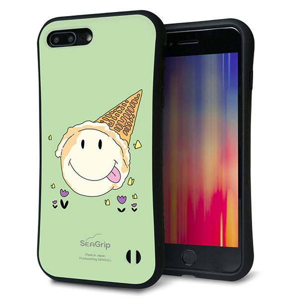 iPhone8 PLUS スマホケース 「SEA Grip」 グリップケース Sライン 【MA902 アイスクリーム】 UV印刷