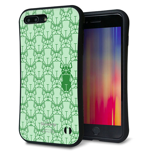 iPhone8 PLUS スマホケース 「SEA Grip」 グリップケース Sライン 【MA916 パターン ドッグ】 UV印刷