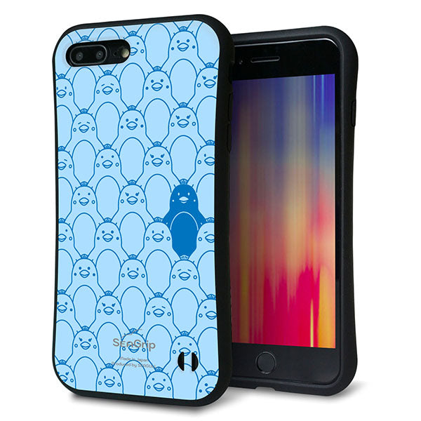 iPhone8 PLUS スマホケース 「SEA Grip」 グリップケース Sライン 【MA917 パターン ペンギン】 UV印刷