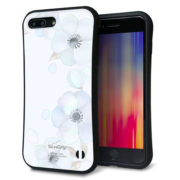 iPhone8 PLUS スマホケース 「SEA Grip」 グリップケース Sライン 【SC951 ドゥ・フルール(エンジェルブルー)】 UV印刷