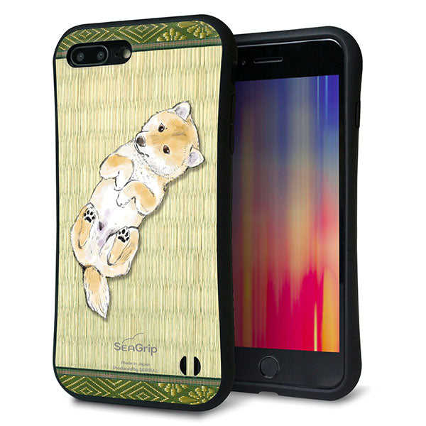 iPhone8 PLUS スマホケース 「SEA Grip」 グリップケース Sライン 【TA002 柴 畳】 UV印刷