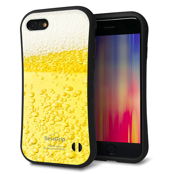 iPhone SE (第2世代) スマホケース 「SEA Grip」 グリップケース Sライン 【450 生ビール】 UV印刷