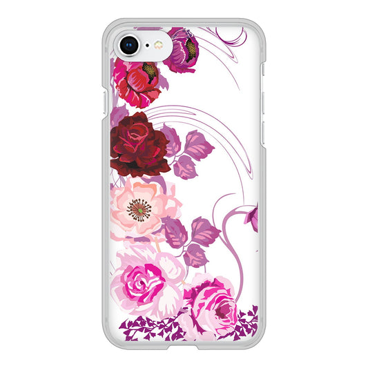 iPhone SE (第2世代) 高画質仕上げ 背面印刷 ハードケース ロマンチックなバラ