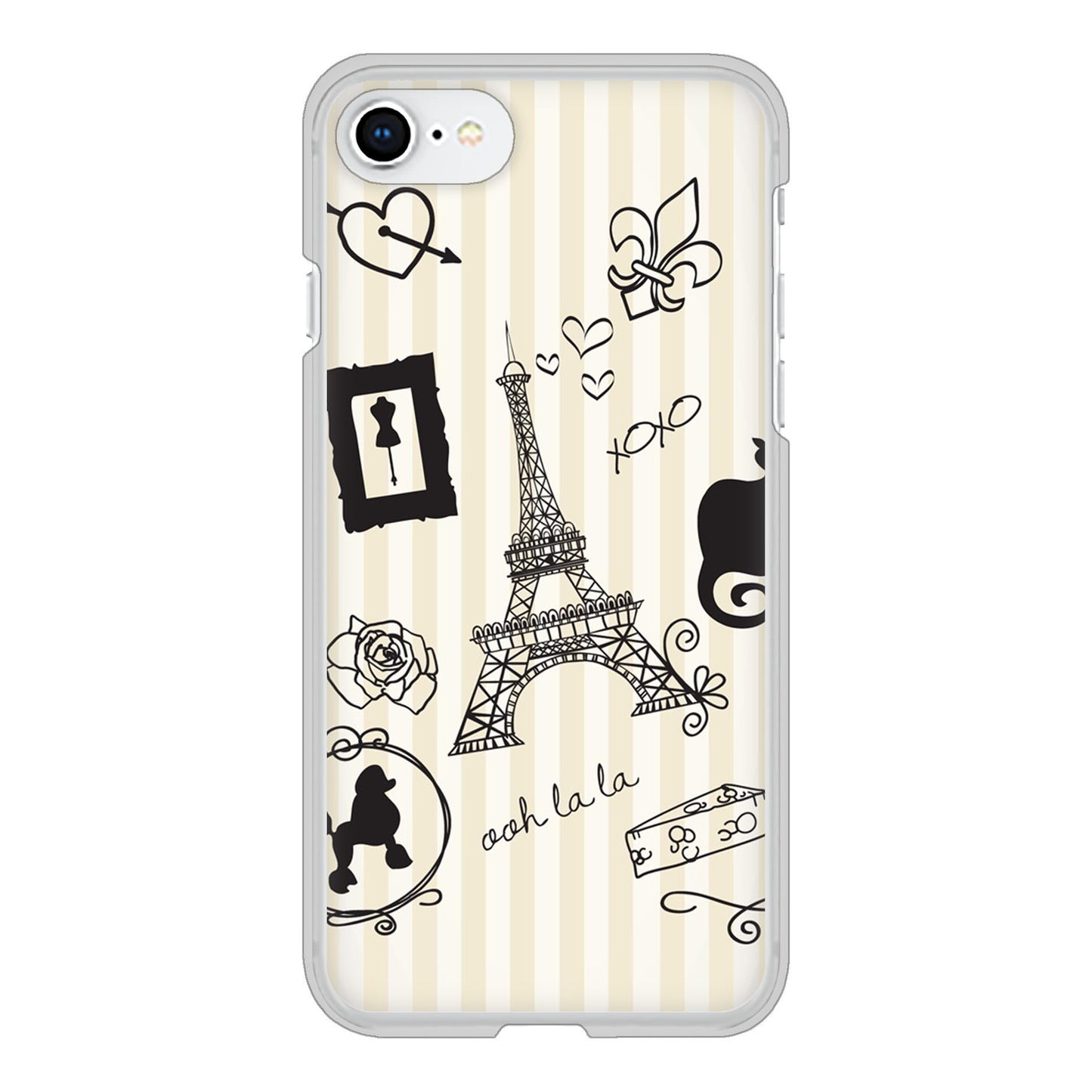 iPhone SE (第2世代) 高画質仕上げ 背面印刷 ハードケース LOVE フランス