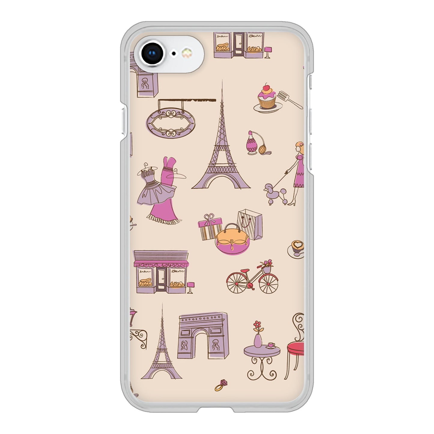 iPhone SE (第2世代) 高画質仕上げ 背面印刷 ハードケース LOVE フランス