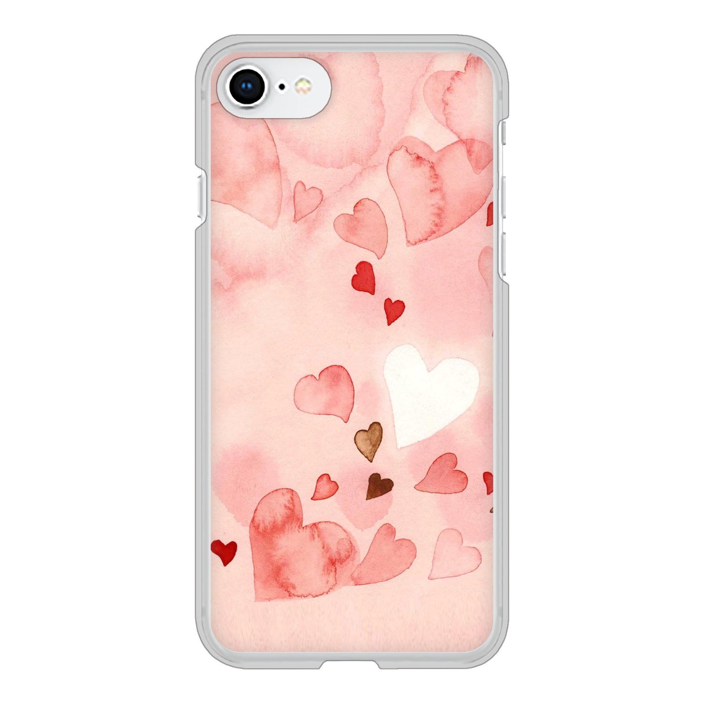 iPhone SE (第2世代) 高画質仕上げ 背面印刷 ハードケース 【1125 ハートの和紙】