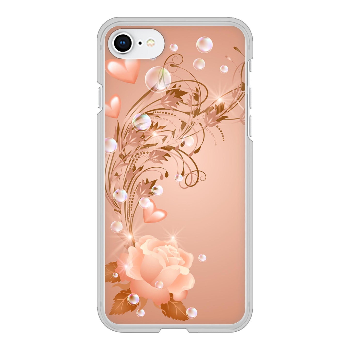 iPhone SE (第2世代) 高画質仕上げ 背面印刷 ハードケース ロマンチックなバラ