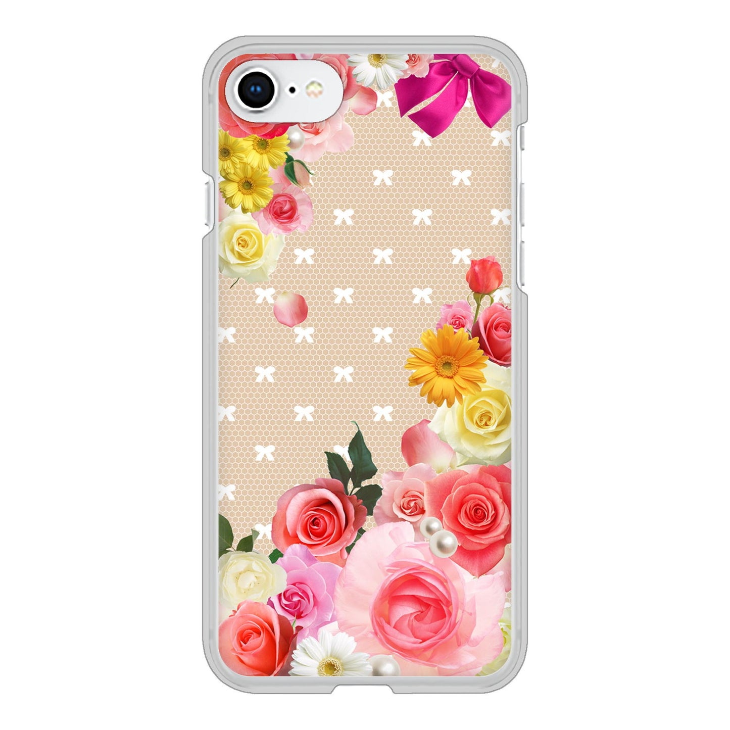 iPhone SE (第2世代) 高画質仕上げ 背面印刷 ハードケース ロマンチックなバラ