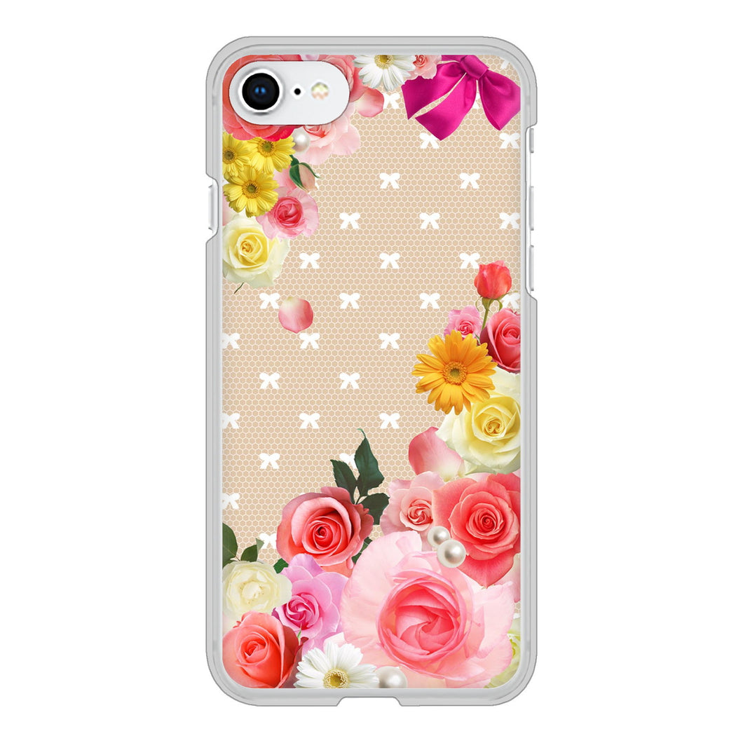 iPhone SE (第2世代) 高画質仕上げ 背面印刷 ハードケース ロマンチックなバラ
