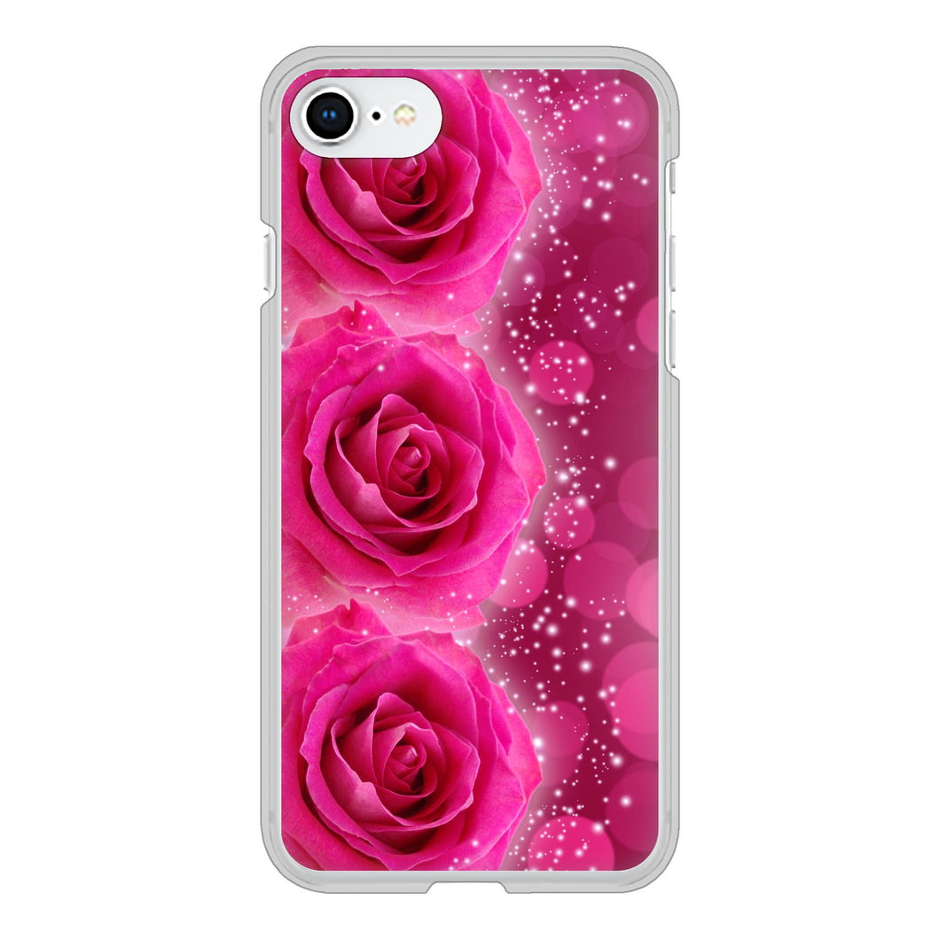 iPhone SE (第2世代) 高画質仕上げ 背面印刷 ハードケース 【VA815 3連のバラ】
