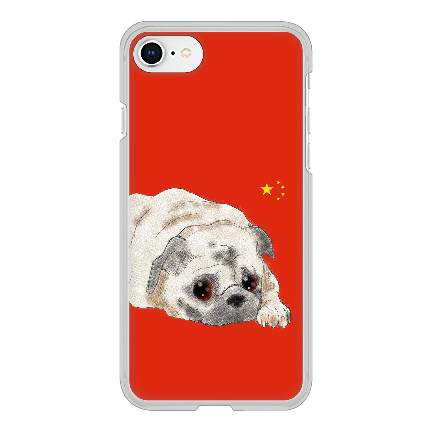 iPhone SE (第2世代) 高画質仕上げ 背面印刷 ハードケース パグ
