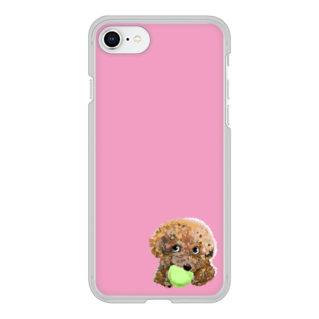 iPhone SE (第2世代) 高画質仕上げ 背面印刷 ハードケース トイプードル&ボール