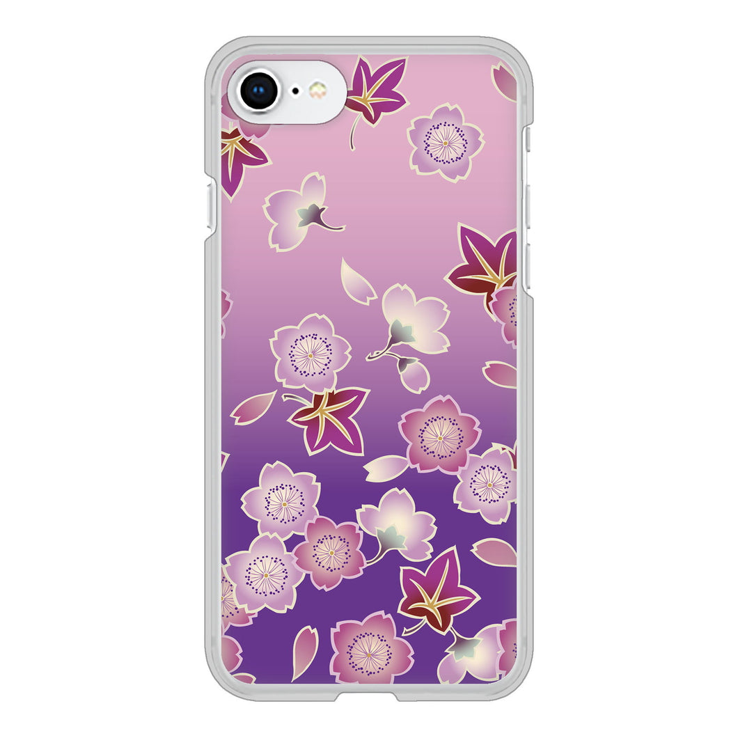 iPhone SE (第2世代) 高画質仕上げ 背面印刷 ハードケース 和花柄