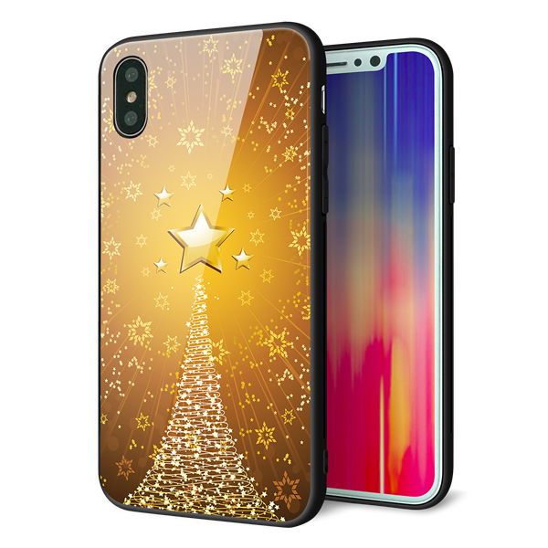 iPhone X 強化ガラス&TPUスマホケース ガラプリ【590 光の塔】