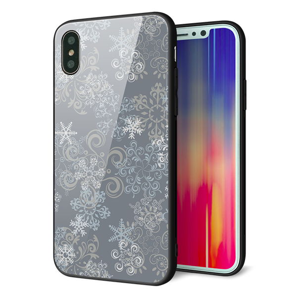 iPhone X 強化ガラス&TPUスマホケース ガラプリ【XA801 雪の結晶】
