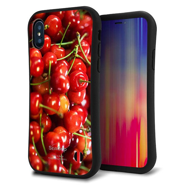 iPhone X スマホケース 「SEA Grip」 グリップケース Sライン 【MA883 チェリー】 UV印刷