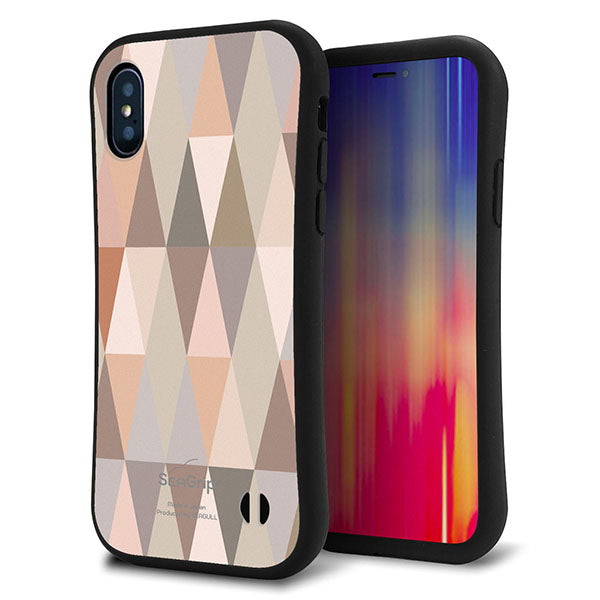 iPhone X スマホケース 「SEA Grip」 グリップケース Sライン 【MG800 くすみピンク】 UV印刷
