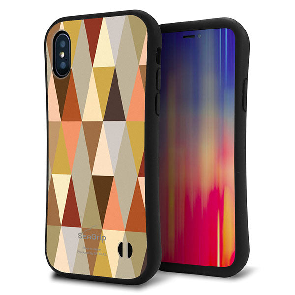 iPhone X スマホケース 「SEA Grip」 グリップケース Sライン 【MG802 マルチブラウン】 UV印刷