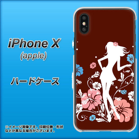 iPhone X 高画質仕上げ 背面印刷 ハードケース【110 ハイビスカスと少女】