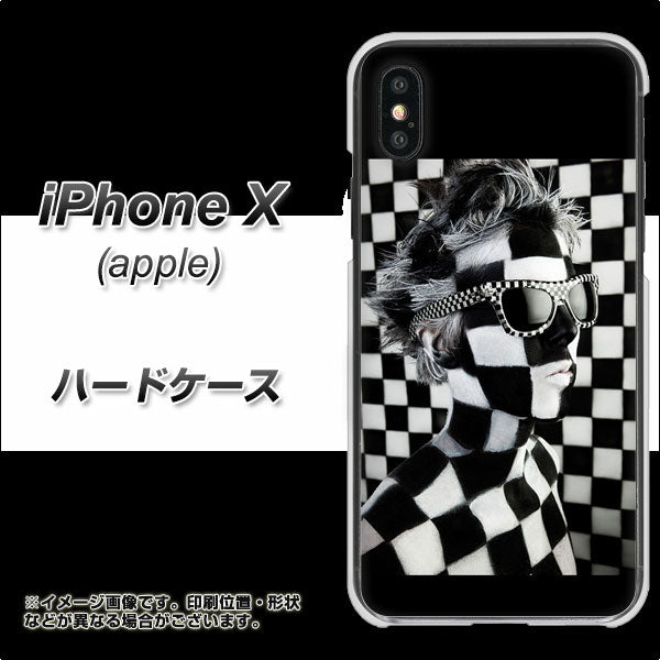 iPhone X 高画質仕上げ 背面印刷 ハードケース【357 bk&wh】