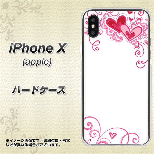 iPhone X 高画質仕上げ 背面印刷 ハードケース【365 ハートフレーム】
