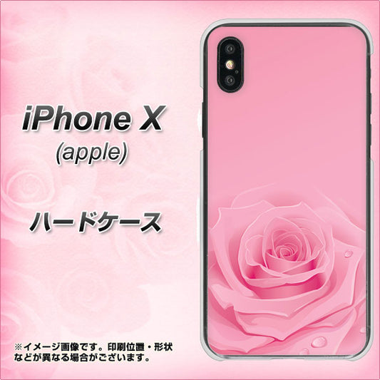 iPhone X 高画質仕上げ 背面印刷 ハードケース【401 ピンクのバラ】