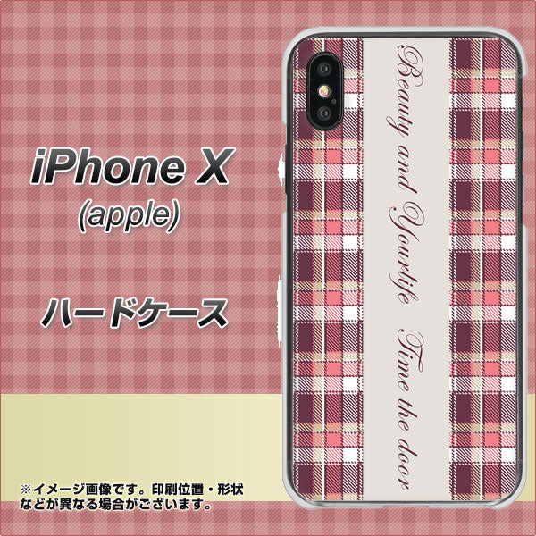 iPhone X 高画質仕上げ 背面印刷 ハードケース【518 チェック柄besuty】