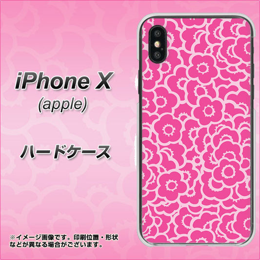 iPhone X 高画質仕上げ 背面印刷 ハードケース【716 ピンクフラワー】