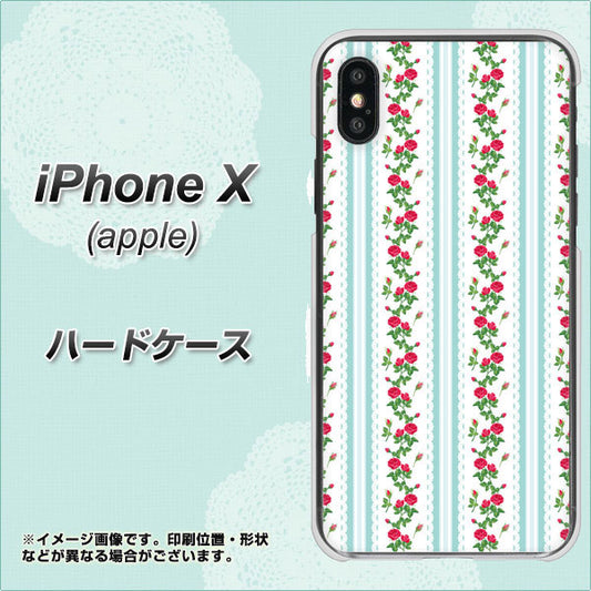 iPhone X 高画質仕上げ 背面印刷 ハードケース【744 イングリッシュガーデン（ブルー）】